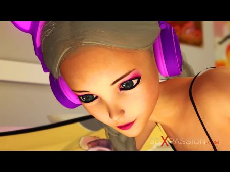 Linda chica jugadora adolescente caliente follada por un pervertido enano 