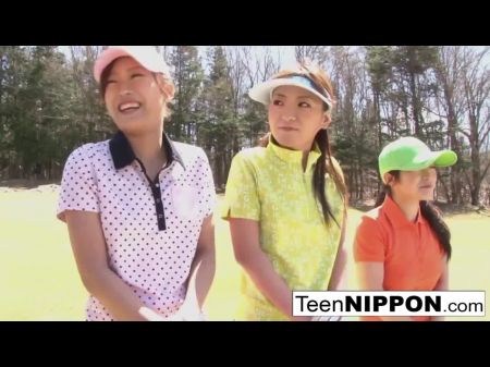Lovely Japanese Nubile Nymphs Play A Game Of De-robe Golf