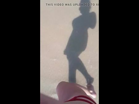 Mischievous Urinate At The Beach In Swimsuit