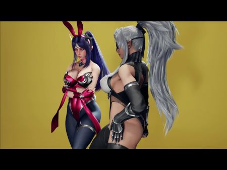 Ryanreos garotas sexy desfrutando de sexo anal duro com galos 