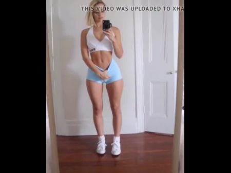 Blonde Thin Cameltoe Stretch Pants Spandex Fitness Gym Spandex