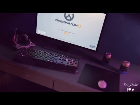 D.VA bekommt eine große fette Creampie, während er auf Overwatch 2 