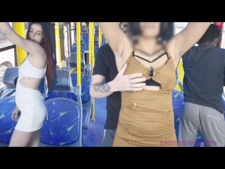Nasty Thigh Hotty Inwards Public Transport And Cums In Her Meaty Caboose