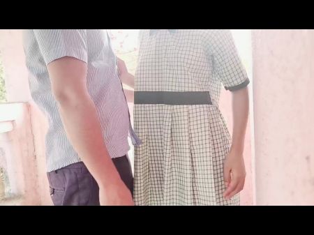 Indian School Damsel Rude Plowing In Outdoor