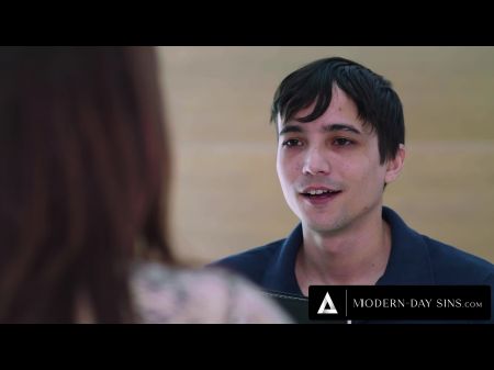 Los pecados modernos, los malabares masivos, la dama de la cougar ayuda a la adolescencia a regresar al acosador con la mierda dura 