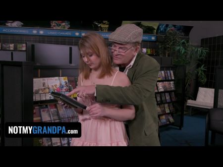 Step Granddaughter Red Head Grey Lets Pervert Elder Buddy Cum Inside Her In A Audience Store -