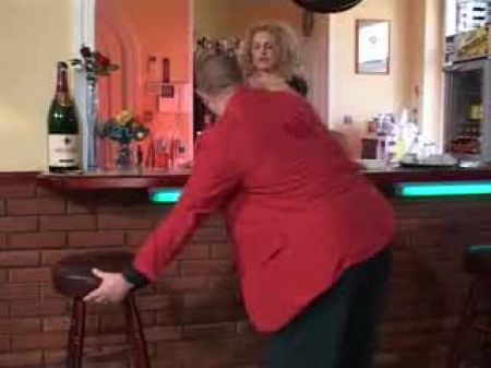 Huge-boobed Middle-aged Lady With Fuzzy Cunt Is Boned In A Bar
