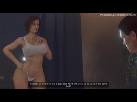 杜伯曼斯花花公子乱搞戴绿帽的妻子猫和屁股，而丈夫在他们旁边Cora 12 