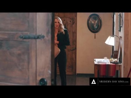 Modern - Day Sins - All Girl Cougar Catches Rebel Teenager Friend Stuck Under Her Sofa And Scissors Her !
