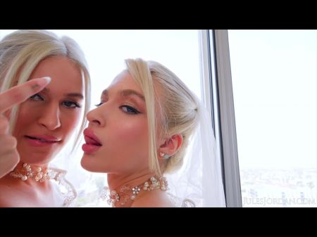 Kiara Cole和Emma Rosie Young Blonde Brides Heat 