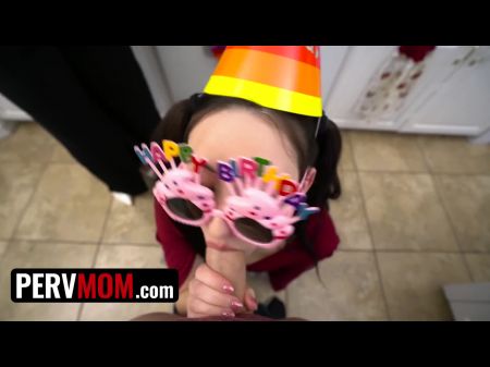 Step Mother And Step Aunt In Law Melody Minx & Tifa Quinn Give Bday Dude A Exclusive Gift -