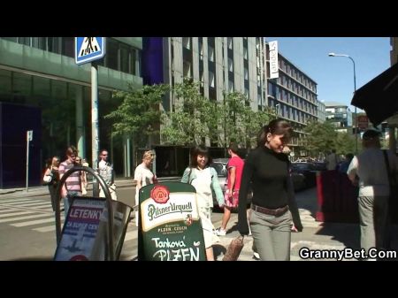 Buddy Picks Up Buxom Grandma For Play