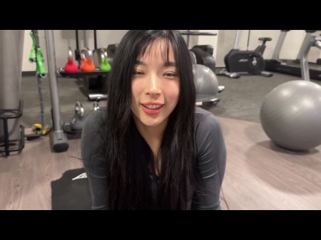 Lovely Chinese Woman At Gym Cheats Fellow Into Nutting During No Nuts November 2