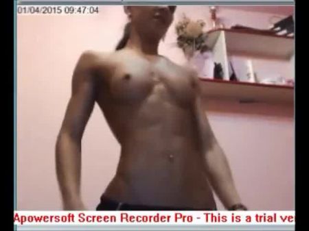 Sleekes Webcam Girls Bauchmuskeln, Pecs und Bizeps 