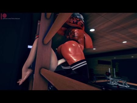 Die private Fitnessstudio -Wallbar springt (Glücklylynx) 