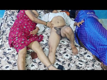 Stepson Shares A Bed With His Desi Step Mother And Her Close Freind , He Got A Opportunity To Porked Both Of Them .