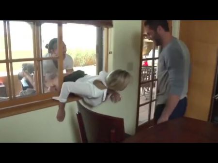 Ultra-cute Milf Stucked In Window And Pounded By 2 Guys