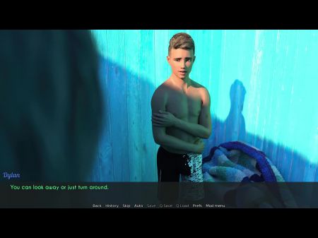 JOGO 3D Uma esposa e madrasta cena quente #4 cortando o gramado awam 