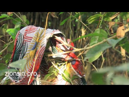 محظوظ مزارع يمسك فتاة كس العصير جدا وانحنى لها أسفل في المزرعة 