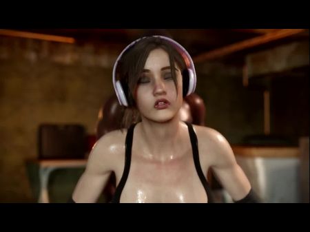 Claire Redfield hat Spaß mit BBC im Fitnessstudio von Eddysfm 