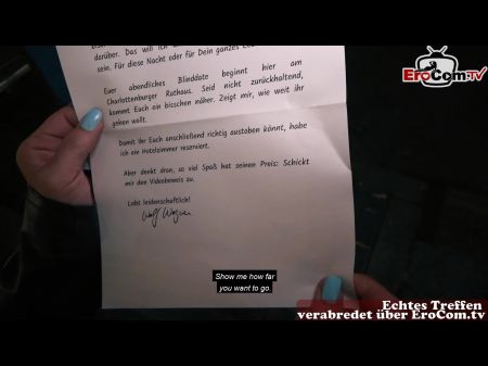 Deutsche alte Frau machen echtes Sexdatum auf der Straße 