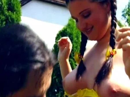 Sumptuous German Teenage Butt Fucked In The Backyard