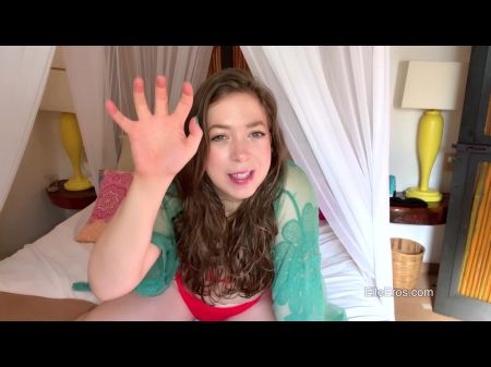 GF يجعلك تتظاهر بأنك سخيف لها بينما هي بعيدا Joi Elle Eros 