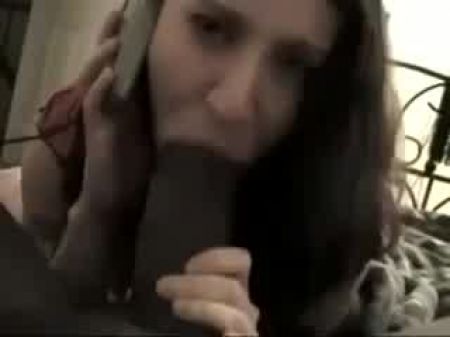 Wife Chats To Husband On The Phone While Blowing Cock Big Black Cock