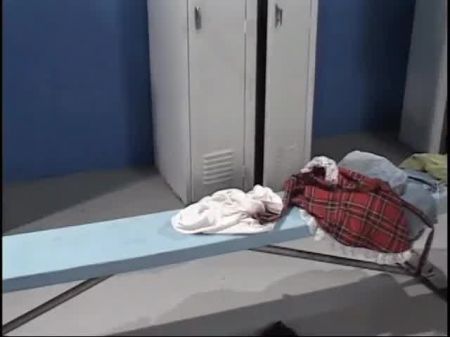 Brown-haired Cheerleader Inhales And Screws The Football Crew Coach In The Locker Apartment