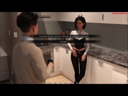 Casera Solitaria Y Caliente Con Cuerpo Sexy Y Apretado Cuida Al Inquilino Cachondo, Casera Sexy Se Folla Al Inquilino En El Simulador De Casera 