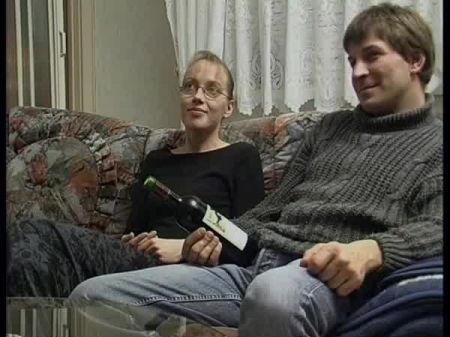 Youthful Duo In The 90s Porked On The Sofa