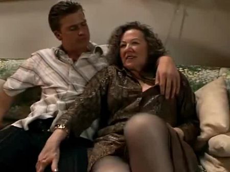 German Grannie Marianne In Black Nylons