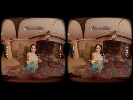 VR Conk 茉莉花和阿拉丁色情模仿与 VR 色情中的火辣索菲亚·利昂 