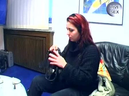 Emo German Red-haired Honey Poses Bare In Front Of The Cam