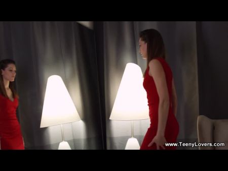 Alisha Brendy - Teeny In Red Plays With Fuckpole