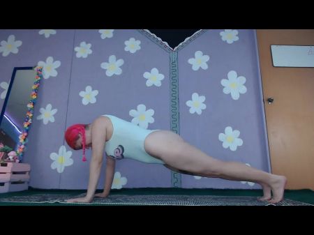 Adorable Latina Cougar Yoga Workout Flashing Huge Boobs Nipple Slide Observe Through Leggings