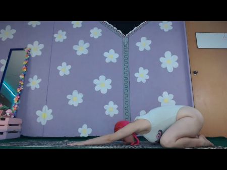 Lovely Latina Milf Yoga Exercise Posing Large Baps Nipple Slide Witness Thru Leggings