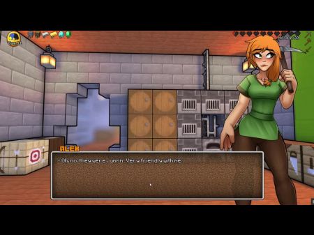Hornycraft Hentai Game Pornplay Ep . Two Cowgirl Tearing Up The Minecraft Trader Chick