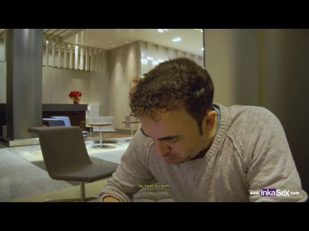 嫩粉红色的西班牙红发女郎被陌生人作为礼物性交西班牙语 