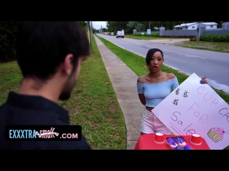 Tiny Ebony Stunner Selling Boobies For College Determines To Sell Her Muffin And Earn More Money Instead