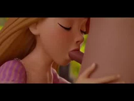 rapunzel se pone un poco traviesa con la polla de su invitado 