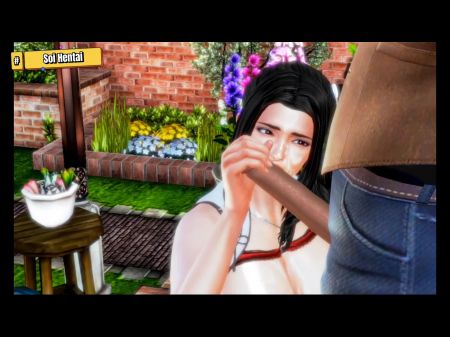 hentai 3d o antigo patrão e a esposa do empregado no jardim. três alguns com o marido 