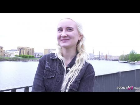 Dünner Blonder Teenager Daruma Rai Abholung Für Casting-fick In Berlin 