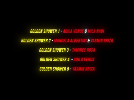 Fünf Mädchen, Fünf Goldene Duschen In Sub Lony Mouth, Goldener Nektar 5 