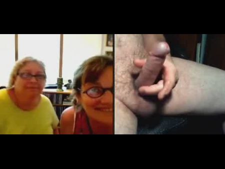 Pilose Schlong For Two Middle-aged Girls On Pc Camera