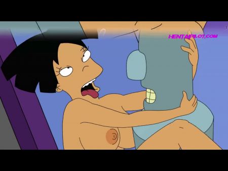Bender Filled Amy Wong From Futurama With Sperm - Toon Parody