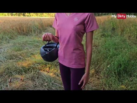 Layla Von Hohensee Deepthroats Schlong Outdoors In Nature -