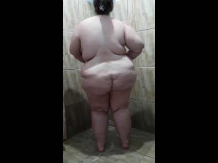 Beautiful Plus-size Taking Shower
