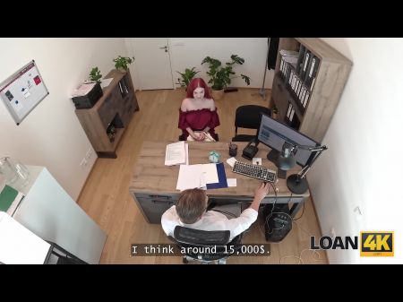 Darlehen4k. Kleine Rothaarige Hure Mit Großen Titten Sprang Im Büro Auf Einen Schwanz 