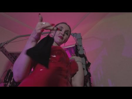 Eva, Latex, Fetisch, Domina, Herrin, Roter Gummi, Solostrümpfe, Großer Arsch, Milf, Sexy Hot Heels, Höschen, Bdsm 